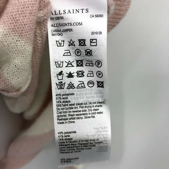 AllSaints Sweater L Cassia Stripe Boat Neck Wool - Picture 12 of 12